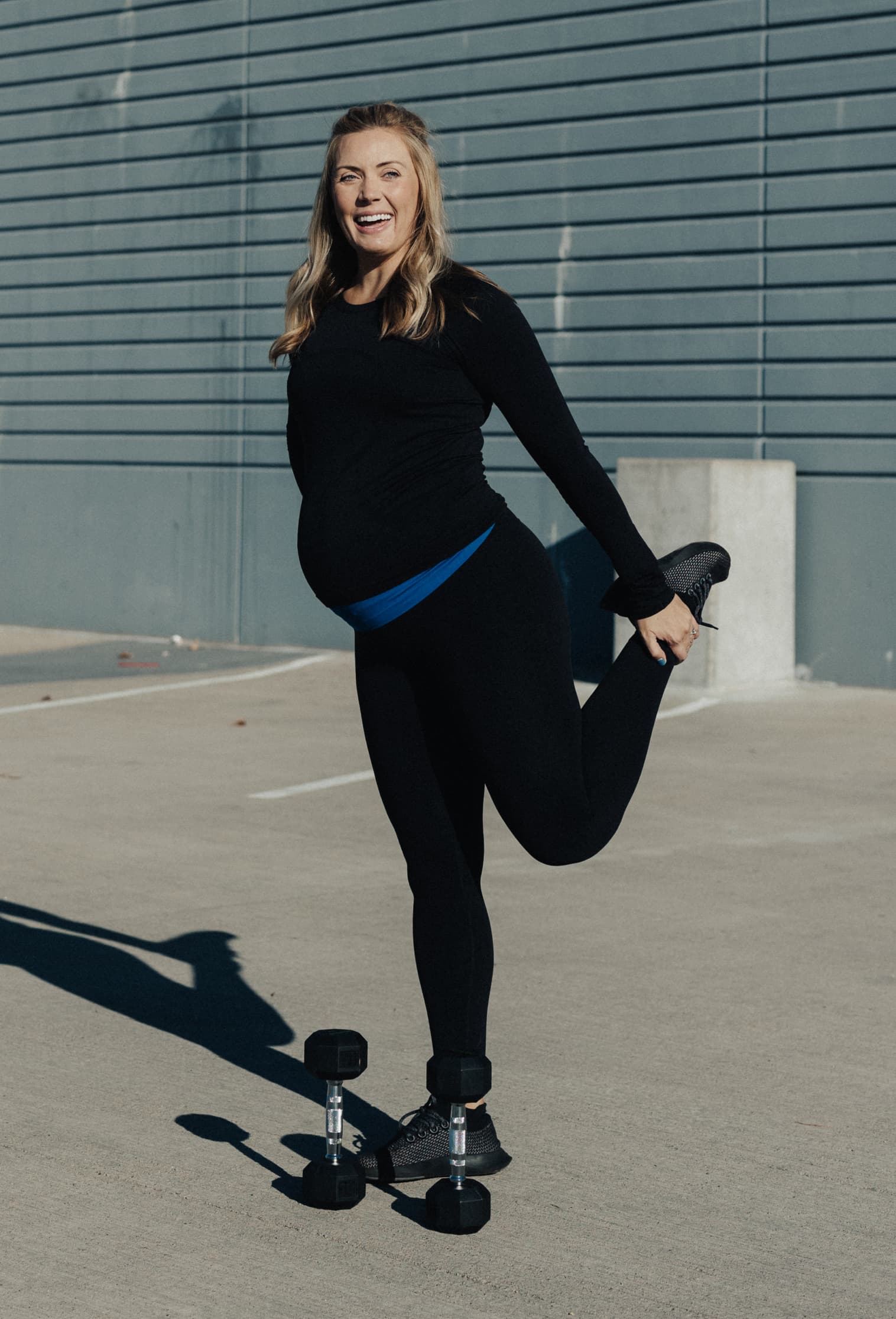 Holly training during her pregnancy